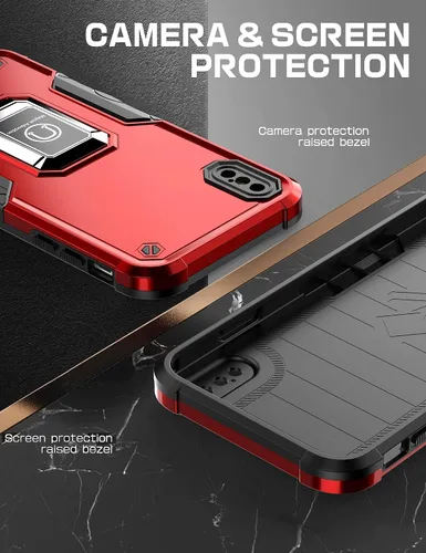 Vista 6 de Funda para iPhone Xs Max, soporte magnético integrado para automóvil, a prueba de golpes, funda protectora para iPhone Xs Max (rosa)