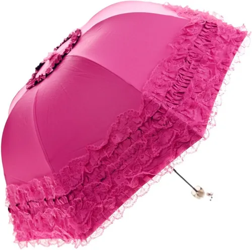 Vista 15 de Honeystore Paraguas plegable a prueba de rayos ultravioleta Princess Lace Parasol con cúpula anti-UV