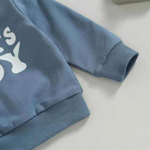 Vista 6 de Conjunto de sudadera con letras y pantalones deportivos para bebé recién nacido, para otoño e invierno