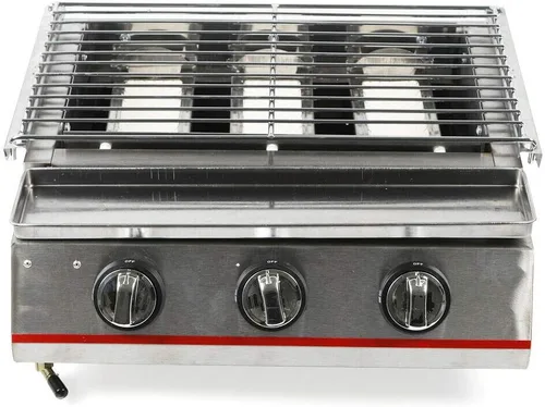 Vista 3 de Parrilla de carne infrarroja de propano – Parrilla de gas portátil para exteriores con cocción vertical, quemador individual de acero inoxidable