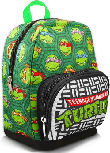 Vista 3 de Teenage Mutant Ninja Turtles Mini mochila para adolescentes - Mochila TMNT de lona de 10 pulgadas con bolsillo frontal y marcador Paquete