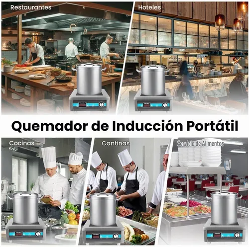 Vista 9 de 5000W - Placa de inducción comercial, quemador de inducción de 220 V