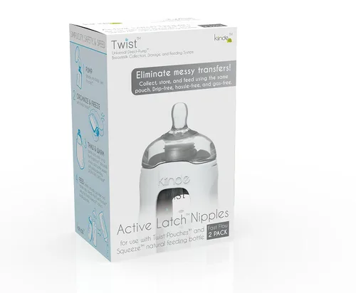 Vista 5 de Kiinde Twist Active Latch - Pezones para leche materna o alimentación de fórmula, flujo rápido (paquete de 2)