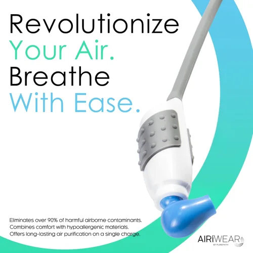 Vista 4 de Purificador de Aire Personal Portátil – Limpiador de Aire UVC para el Cuello para Viajes y Uso Diario – Recargable, Probado contra Virus
