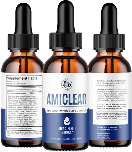 Vista 2 de Amiclear Drops - Fórmula oficial - Amiclear Suplemento de apoyo saludable Ami Clear Advanced Drops, alternativa amiclear a píldoras gotas