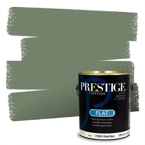 Vista 252 de Prestige Paints - Pintura exterior e imprimación en uno, 1 galón, plano, compatibilidad comparable con el color menta «Whipped Mint» de Behr