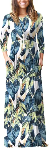 Vista 18 de GRECERELLE Vestido largo de manga larga para mujer, casual, cuello redondo, holgado, sólido floral, maxi largo con bolsillos, S-3XL A-Negro