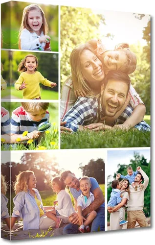 Vista 10 de LZIMU Impresiones en lienzo de collage con tus fotos, multiimágenes personalizadas para pared, collage personalizado, regalos de fotos, decoración