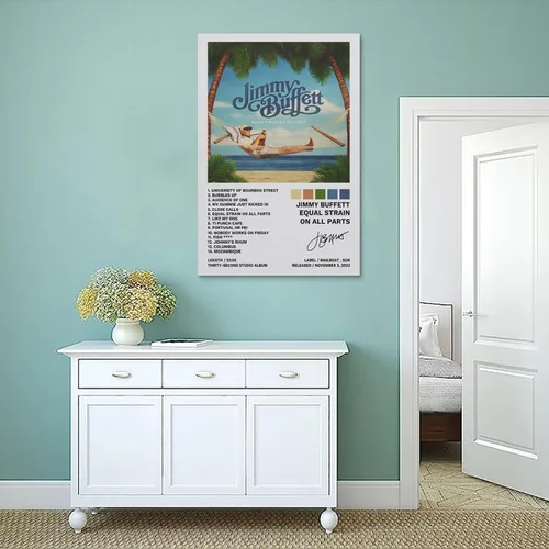 Vista 4 de Jimmy Buffett 'Equal Strain' - Póster de pared de lienzo de 16 x 24 pulgadas para decoración moderna de dormitorio familiar
