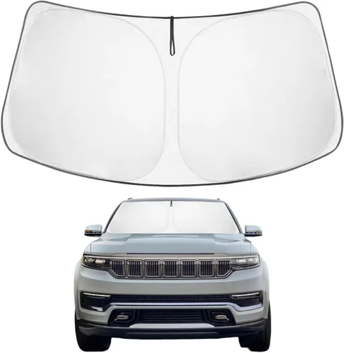 Vista 119 de Proadsy Parasol para parabrisas Rivian R1S 2022-2025 2026 de 4 capas plegable, protector de parasol frontal que bloquea los rayos UV, mantiene