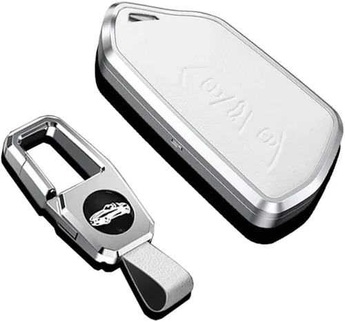 Vista 9 de SANRILY Funda para llavero de metal y cuero de alta calidad para VW ID.4 2020 2021 2022 MK8 ID.4 GTX, Skoda Octavia Seat Leon MK4, funda para llave