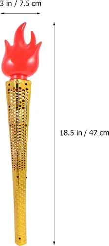 Vista 5 de Toyvian Divertida antorcha de juguete de simulación Pla- stic Prop Magics Wand Juguete para la escuela Cosplay Medieval Luau fiesta temática