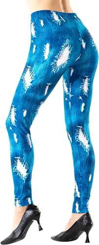 Vista 45 de Ndoobiy pantalones de yoga para mujer, pantalones de entrenamiento básicos, leggings impresos, leggings suaves y mantecosos Un juego