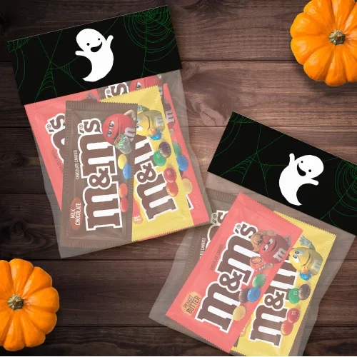 Vista 6 de Paquete de M&M's variados. Real Milk Chocolate, Peanut, and Peanut Butter Candy, Individually Wrapped Packs for Sharing at Parties, Baking and