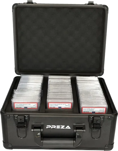 Vista 7 de PREZA Caja de almacenamiento para tarjetas graduadas, estuche de exhibición de tarjetas deportivas premium para tarjetas deportivas graduadas