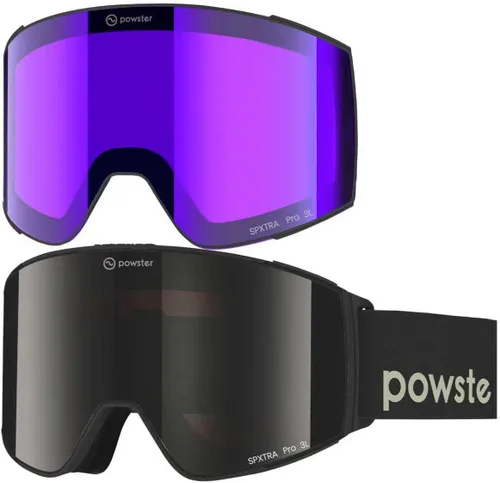 Vista 15 de Powster Ski Goggles Snow OTG Snowboard Goggles Magnetic Interchangeable Lens Frameless UV Protection Anti-fog mobile Skating
