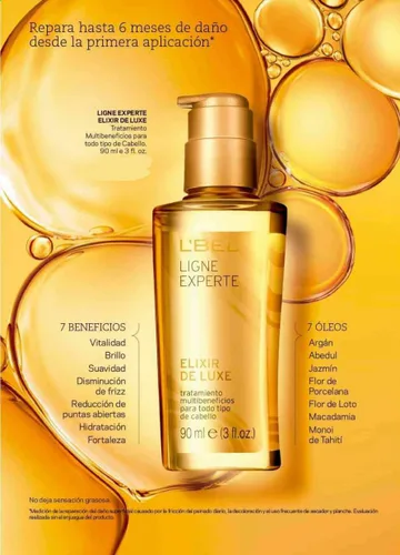Vista 4 de LBEL, ELIXIR DE LUXE, TRATAMIENTO MULTIBENEFICIO PARA TODO TIPO DE CABELLO, 3 FL. OZ.