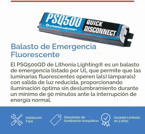 Vista 2 de Lithonia Lighting PSQ500QD MVOLT M12 Power Sentry Quick Disconnect Emergency Fluorescent Battery Pack, 500LM