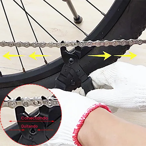 Vista 5 de Juego de herramientas de reparación de cadena de bicicleta, herramienta de cadena de bicicleta, alicates de eslabón maestro, cortador y verificador