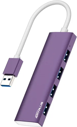 Vista 11 de Concentrador USB, concentrador USB 3.0 de aleación de aluminio ultra delgado divisor USB, extensor USB portátil de 4 puertos, concentrador USB