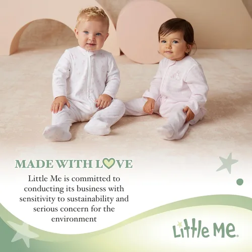 Vista 5 de Little Me Ropa para bebé niña, 100% algodón, sin arañazos, con etiqueta para dormir, prematuro a 9 meses