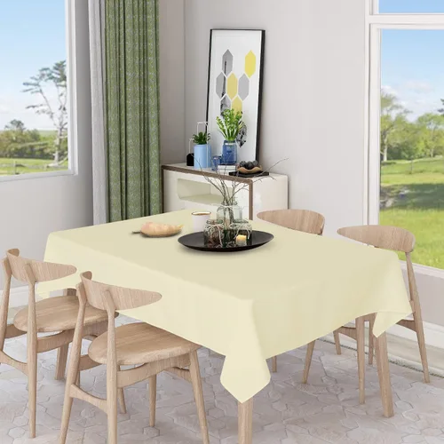 Vista 5 de Sancua Mantel cuadrado resistente a manchas y arrugas, lavable, de poliéster, decorativo de tela para mesa de comedor, fiestas de bufé y campamento