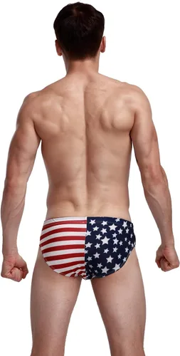 Vista 3 de Traje de baño de playa con estrellas y bandera de Estados Unidos para hombre