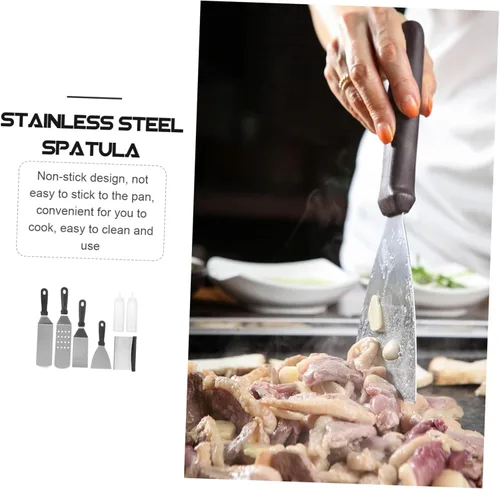 Vista 3 de Espátula para barbacoa, kit de herramientas para cocinar, raspador de plancha, accesorios para barbacoa para el día del padre