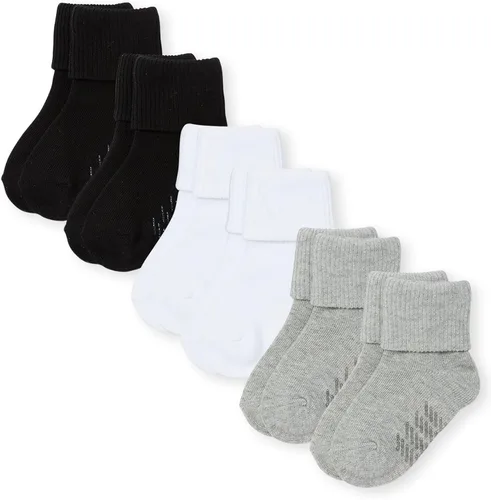 Vista 2 de The Children's Place Calcetines tobilleros unisex para bebés y niños pequeños, paquete de 10 Negro/Blanco 20