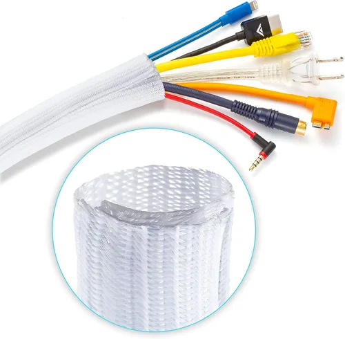 Vista 11 de Cable Management - Telar de cables de 3 a 12 pulgadas, tubería dividida para cables en el suelo, protectores de cables contra cables de masticación