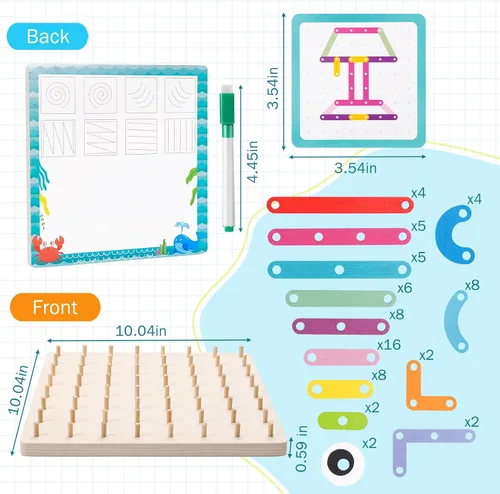 Vista 4 de EZVYAO Juguete Montessori de madera para niños pequeños, juego de construcción de números de letra, rompecabezas apilables, aprendizaje preescolar