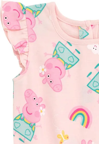 Vista 3 de Peppa Pig Mameluco sin mangas de felpa francesa para niñas pequeñas