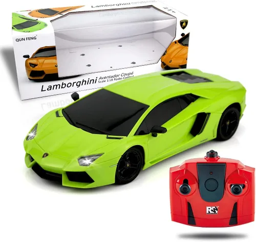 Vista 8 de QUN FENG RC Automóvil de control remoto con diseño 1:18 Lamborghini Aventador, eléctrico y deportivo, para carreras, modelo con licencia, para niños