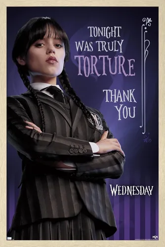Vista 7 de Trends International Wednesday - Póster de pared de tortura, 14.72 x 22.37 pulgadas, versión enmarcada de madera de granero