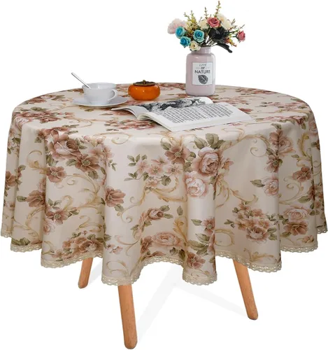 Vista 26 de Mantel cuadrado con estampado floral de 38 x 38 pulgadas, resistente a las manchas e impermeable, para cocina, comedor, interior y exterior
