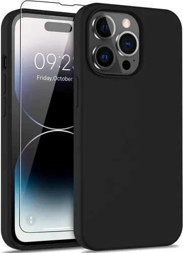 Vista 23 de DEENAKIN Funda compatible con iPhone 14 Plus con protector de pantalla, funda mejorada para cámara, goma de gel de silicona suave probada contra