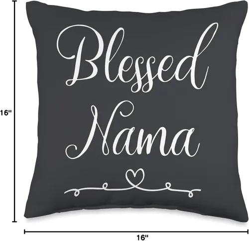 Vista 4 de Nama Gifts Blessed Nama - Almohada de 16 x 16 pulgadas, multicolor