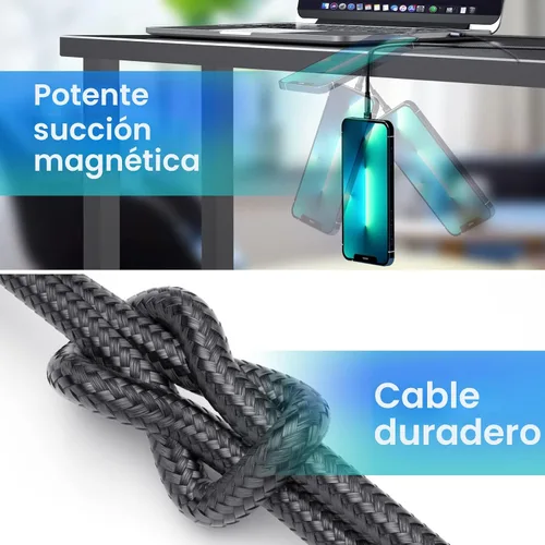 Vista 5 de Cable de Carga Magnético, Cargador Magnético Giratorio de 540° para Teléfono [Paquete de 6, 3ft/3ft/3ft/6ft/6ft/10ft] Cable Cargador Magnético 3