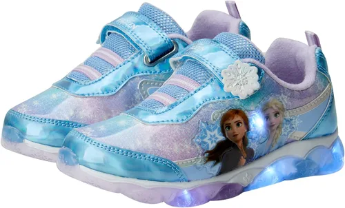 Vista 4 de Disney Zapatillas de deporte Frozen para niñas, sin cordones, con luz, para correr (bebéniña pequeña), Púrpura tornasol