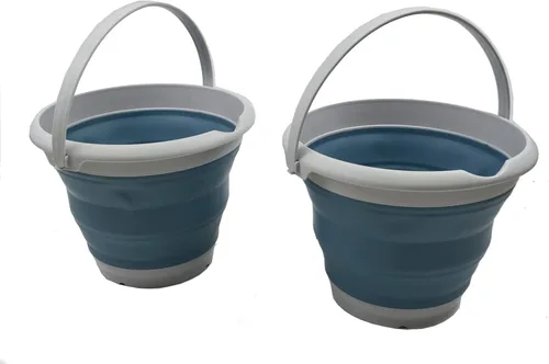 Vista 12 de SAMMART Cubo de plástico plegable de 8,5 L (2,2 galones) - Tina redonda plegable - Cubo de agua portátil para pesca - Maceta al aire libre que Azul