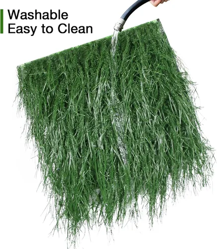 Vista 6 de XLX TURF Manteles Individuales Cuadrados Verdes de Césped Artificial para Centro de Mesa de Fiesta con Tema de Golf, Decoración de Primavera
