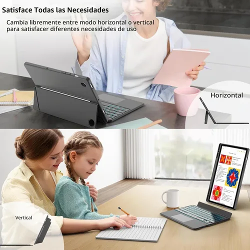 Vista 2 de JUQITECH Funda magnética con teclado trackpad para Samsung Galaxy Tab A8 Negro A8