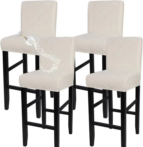 Vista 38 de SearchI Juego de 2 fundas para taburetes de bar, fundas de asiento de taburete elásticas y lavables, fundas para sillas de altura de mostrador