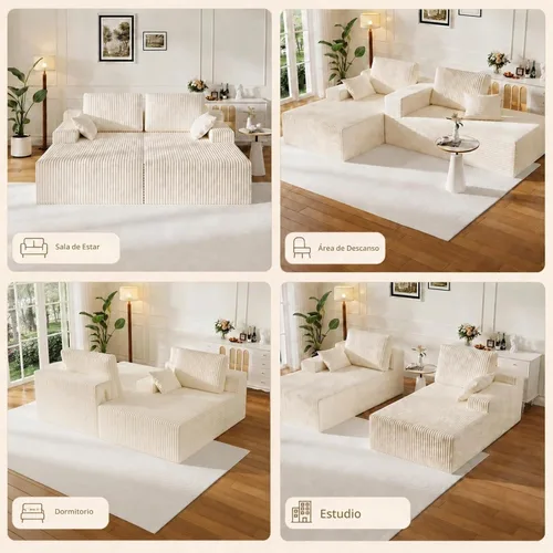 Vista 5 de WHGBJA Sofá cama 3 en 1 para sala de estar/dormitorio, convertible, modular