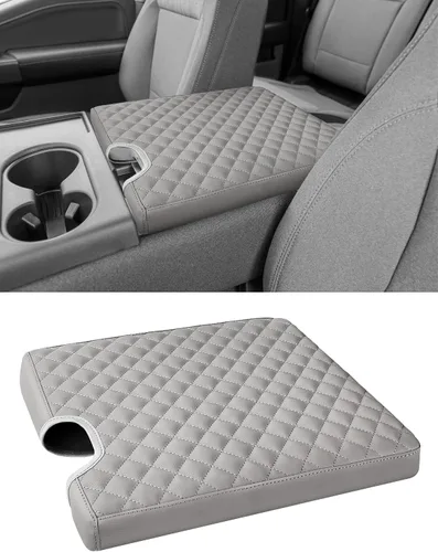 Vista 10 de Cubierta de consola central Sinvanho para Ford F150 F250 F350 F450 F550 2015-2025 con asiento de salto 40/20/40, cubierta protectora de reposabrazos