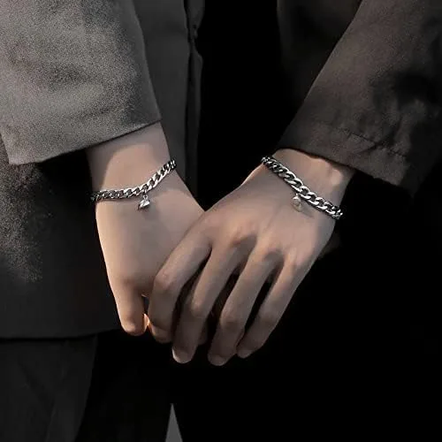 Vista 6 de Pulseras magnéticas a juego para parejas amistad mejor amiga madre hija hermana novio y novia 2 para él y ella relación amorosa Bff cadena