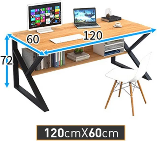 Vista 2 de Escritorio para computadora, mesa de estudio, escritorio de computadora de 47.2 in, mesa de estudio para computadora portátil, mesa de estudio