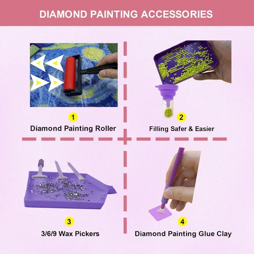Vista 3 de Waykape Contenedores de Almacenamiento de Arte de Diamante con 240 Ranuras, Accesorios y Herramientas de Arte de Diamante 5D, Kits Organizadores