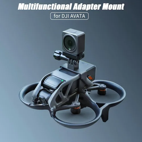 Vista 2 de Avata FPV Adaptador Mount Bundle para DJI Avata Drone Action 2 para Insta360 Go 1 Go 2 Cámaras de Acción Accesorios Soporte Extendido Soporte