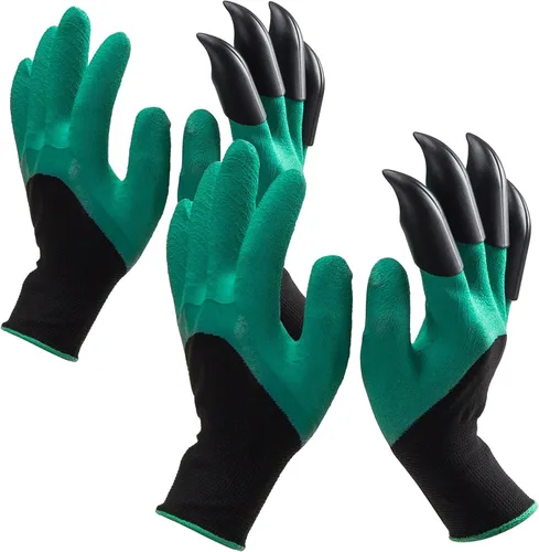 Vista 7 de 1 par de guantes de jardinería unisex para excavar en el jardín, macetas de flores, ajuste universal
